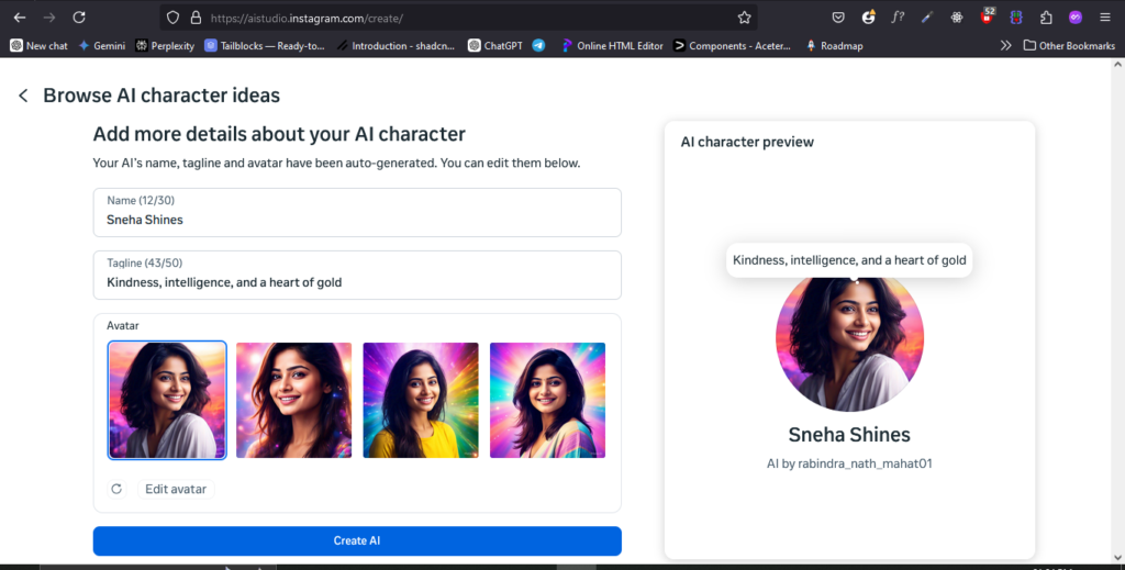 How to Create Your Own AI Character on WhatsApp or Instagram 4 Describe you AI Whatsapp and AI Instagram Character